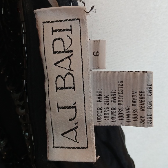 Vintage Black Silk Beaded Bodysuit size 6 by A.J.Bari - Picture 8 of 10